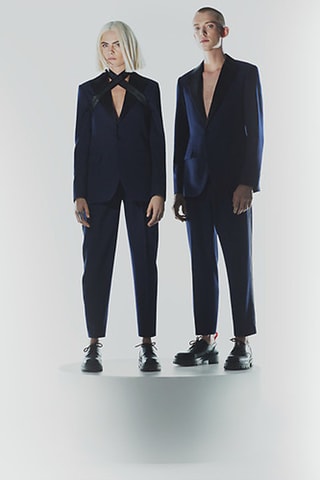Chino en laine - Bleu marine