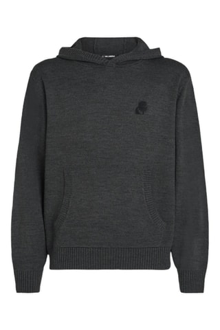 Sweat à capuche en mérinos - Anthracite