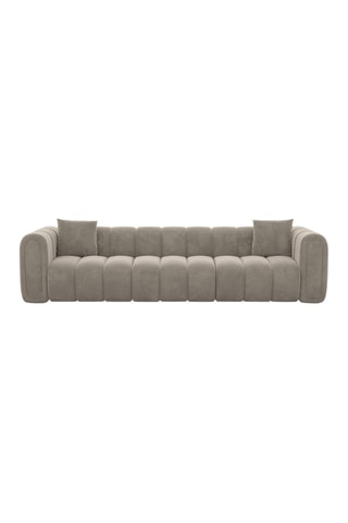 Canapé droit Luma - Beige foncé - 3 places - Tissu velours