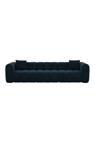 Canapé droit Luma - Bleu foncé - 3 places - Tissu velours