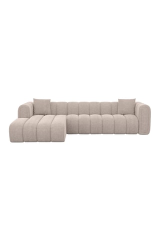 Canapé d'angle gauche Luma - Beige - 5 places - Tissu structuré