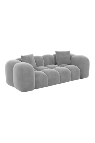 Canapé Nuvola - Gris clair - 2 places - Tissu toucher velours
