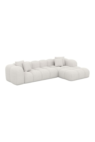Canapé d'angle droit Nuvola - Blanc - 5 places - Tissu structuré