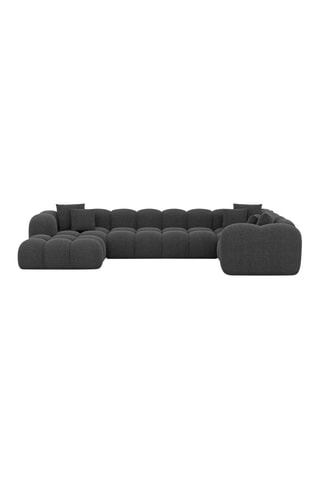 Canapé gauche panoramique Nuvola - Anthracite - 7 places - Tissu structurel