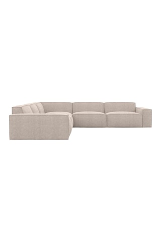 Canapé d’angle Lionel - Beige - 6 places - En tissu structurel