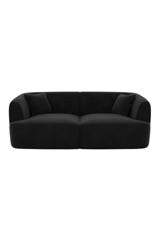 Canapé Ozura - Noir - 2 places - Tissu velours