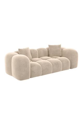Canapé Nuvola - Crème - 2 places - Tissu toucher velours