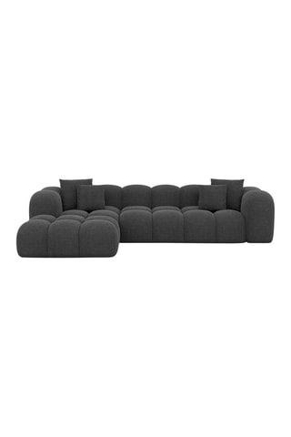 Canapé d’angle gauche Nuvola - Anthracite - 5 places - Tissu