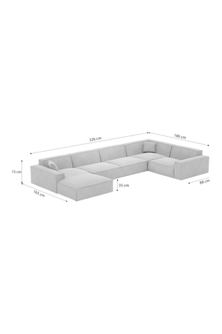 Canapé d'angle droit panoramique Lionel Beige foncé