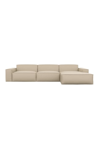 Canapé d’angle droit Lionel - Beige - 5 places - En cuir