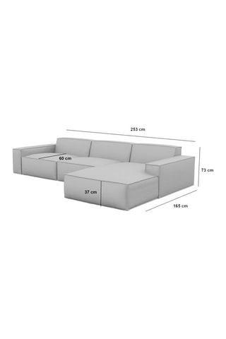 Canapé d’angle droit Lionel - Beige - 5 places - En cuir
