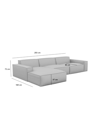 Canapé d’angle gauche Lionel - Beige - 5 places - En cuir