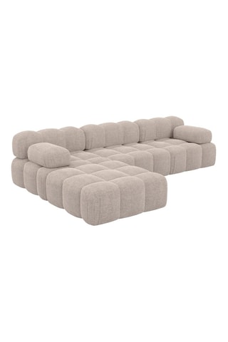 Canapé d’angle gauche Seducca - Ecru - 4 places - En polyester