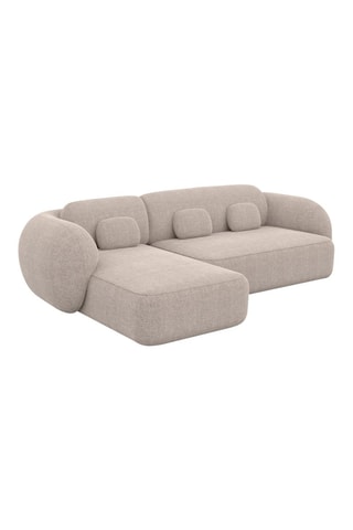 Canapé d’angle gauche Nebala - Beige - 4 places - En polyester