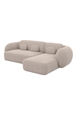 Canapé d’angle droit Nebala - Beige - 4 places - En polyester