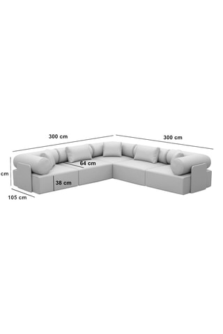 Canapé d'angle Ragusa - Marron - 6 places - En polyester