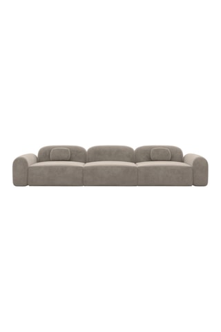 Canapé Labucca - Beige foncé - 4 places - Toucher velours