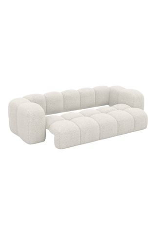 Canapé convertible - Blanc cassé - 3 places - En tissu bouclé