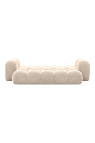 Canapé convertible - Crème - 3 places - En tissu velours