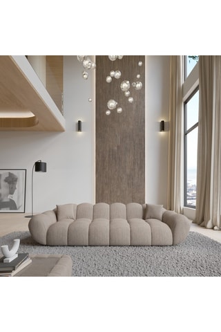 Canapé - Beige - 4 places - En tissu structuré