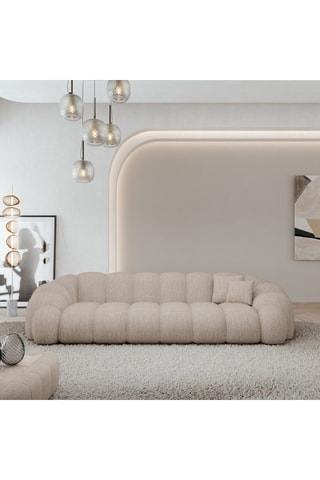 Canapé - Beige - 4 places - En tissu structuré