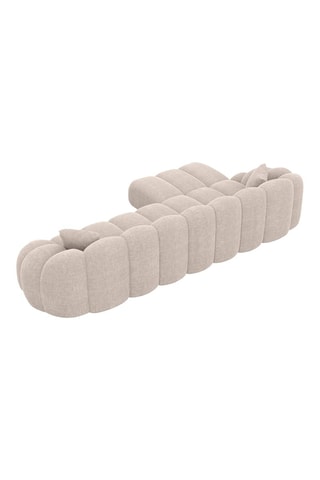 Canapé d'angle gauche - Beige - 5 places - En tissu structuré