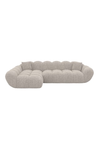 Canapé d'angle gauche - Beige - 4 places - En tissu bouclé