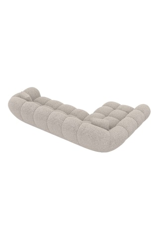 Canapé d'angle gauche - Beige - 4 places - En tissu bouclé