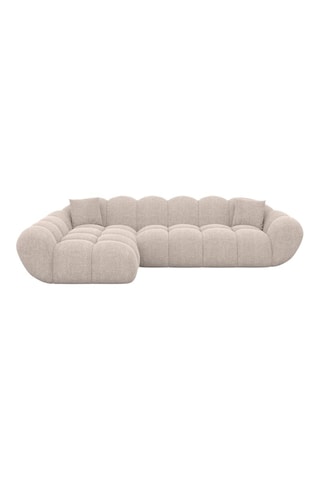 Canapé d'angle gauche - Beige - 4 places - En tissu structuré
