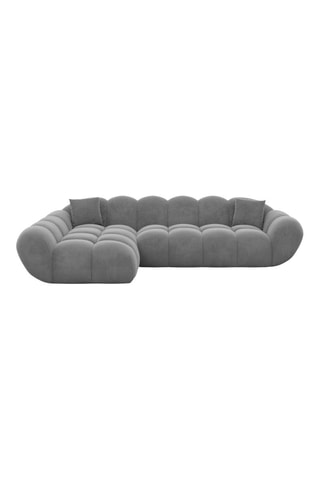 Canapé d'angle gauche - Gris - 4 places - En tissu velours