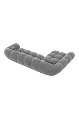 Canapé d'angle gauche - Gris - 4 places - En tissu velours