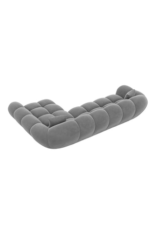 Canapé d'angle droit - Gris - 4 places - En tissu velours