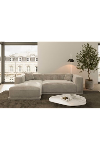 Canapé d'angle gauche Duno Beige foncé
