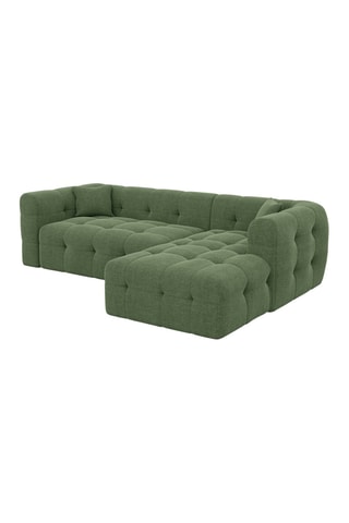 Canapé d'angle droit Baloo - Vert - Tissu structuré - 5 places