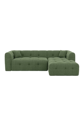 Canapé d'angle droit Baloo - Vert - Tissu structuré - 5 places