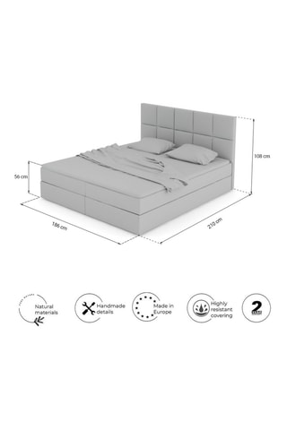 Lit-coffre avec sommier en pin massif Beatrix - 180 x 200 cm