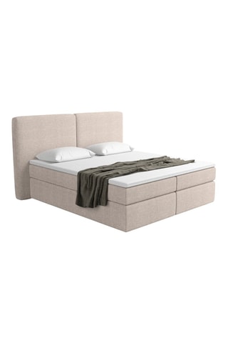 Lit-coffre avec sommier en hêtre Balboa - Beige