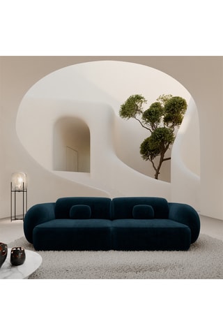 Canapé Nebala - Bleu foncé - 4 places - En polyester