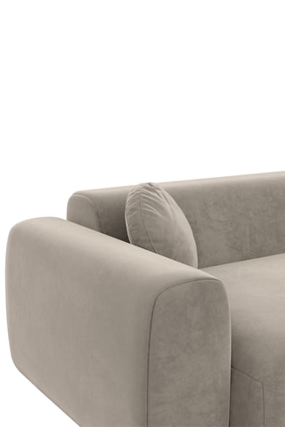 Canapé d'angle gauche panoramique Moloko - Beige - 7 places - En polyester