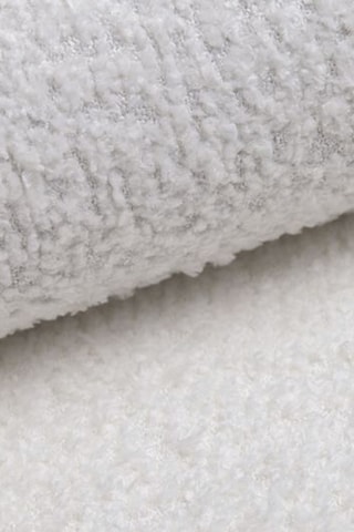 Canapé d'angle droit convertible Nuvola - Blanc - 5 places - En tissu bouclé