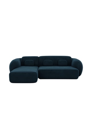 Canapé d'angle gauche Nebala - Bleu marine - 4 places - En polyester