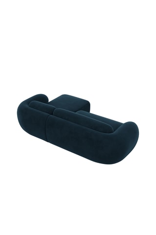 Canapé d'angle droit Nebala - Bleu marine - 4 places - En polyester