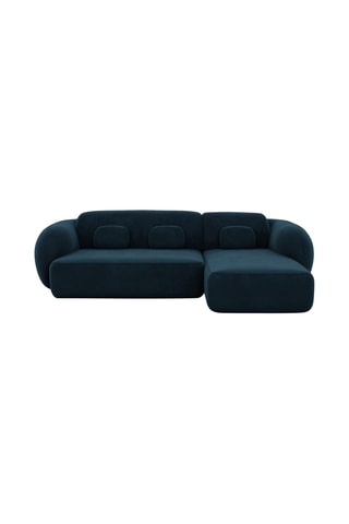 Canapé d'angle droit Nebala - Bleu marine - 4 places - En polyester