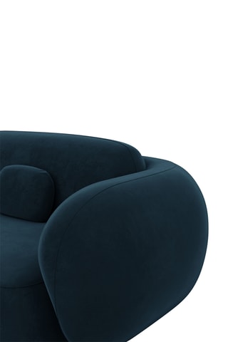 Canapé d'angle droit Nebala - Bleu marine - 4 places - En polyester