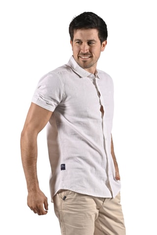 Camisa de lino Colin  - Blanco