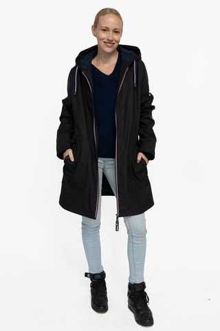 Parka impermeable con capucha Raina  - Negro