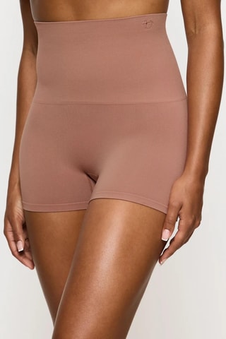 Shorty de talle alto Bandeau - Marrón