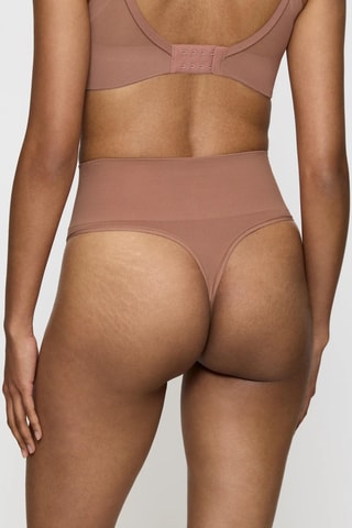 Tanga de talle alto Bandeau - Marrón