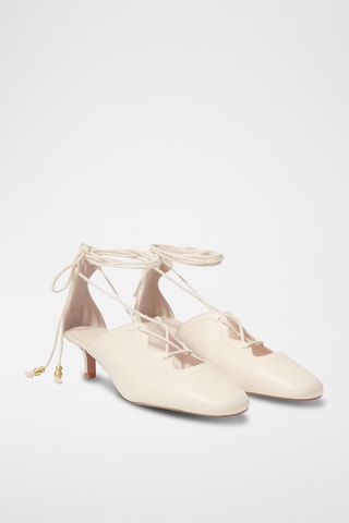 Sapatos de salto em couro de carneiro - Branco