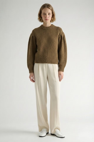 Camisola oversize - Bege-escuro